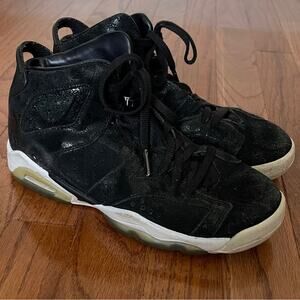 Nike Air Jordan 6 'Retro Heiress Black Suede Youth Size 4.5